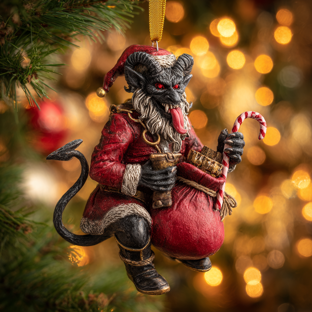 Krampus Christmas Ornament Set – Dark Holiday Mischief Collection