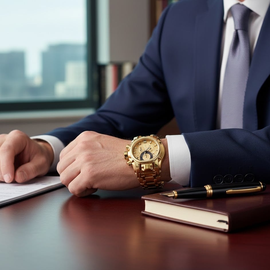 Large dial compass sports watch