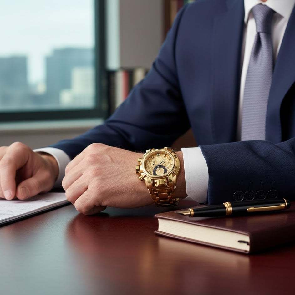 Large dial compass sports watch