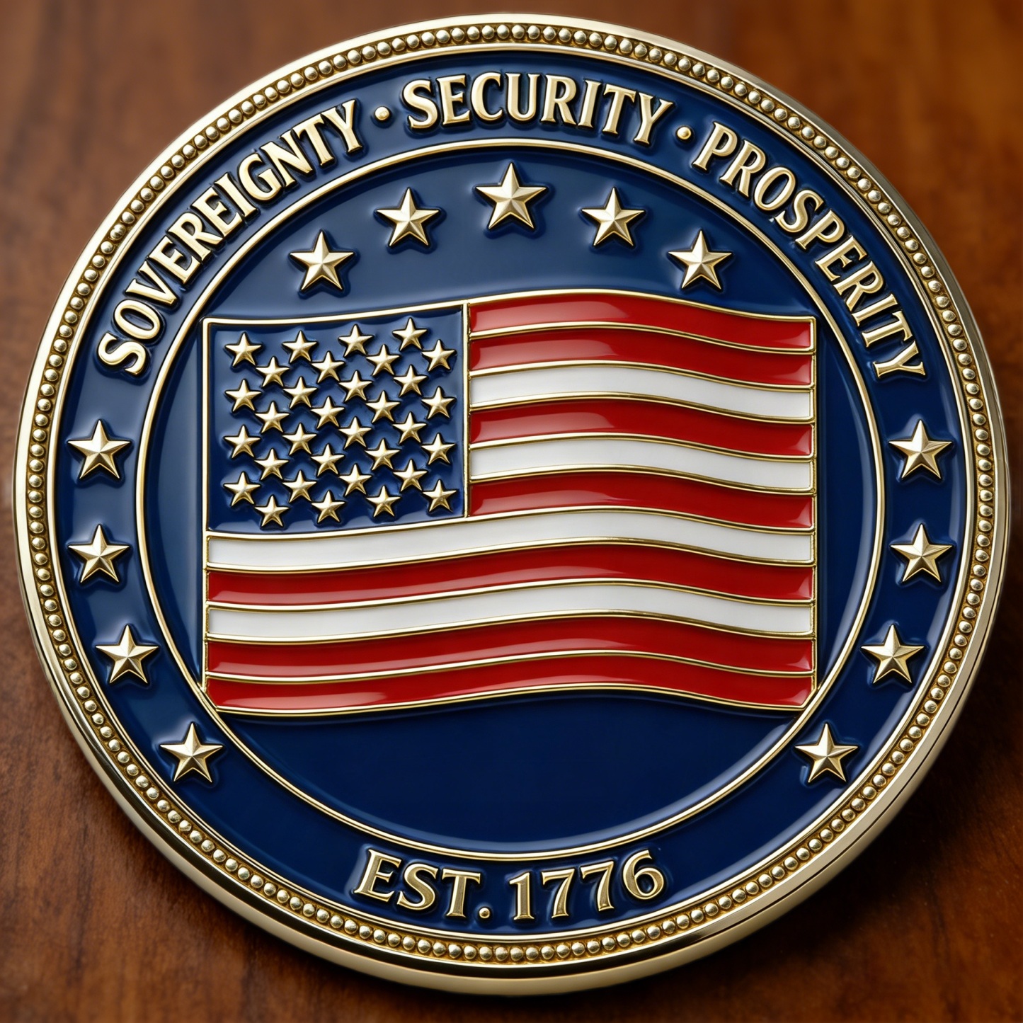 America First “United We Stand” Patriotic Challenge Coin – Independence 2026 Liberty & Justice Edition
