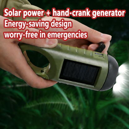 Solar & Hand-Crank Emergency Flashlight