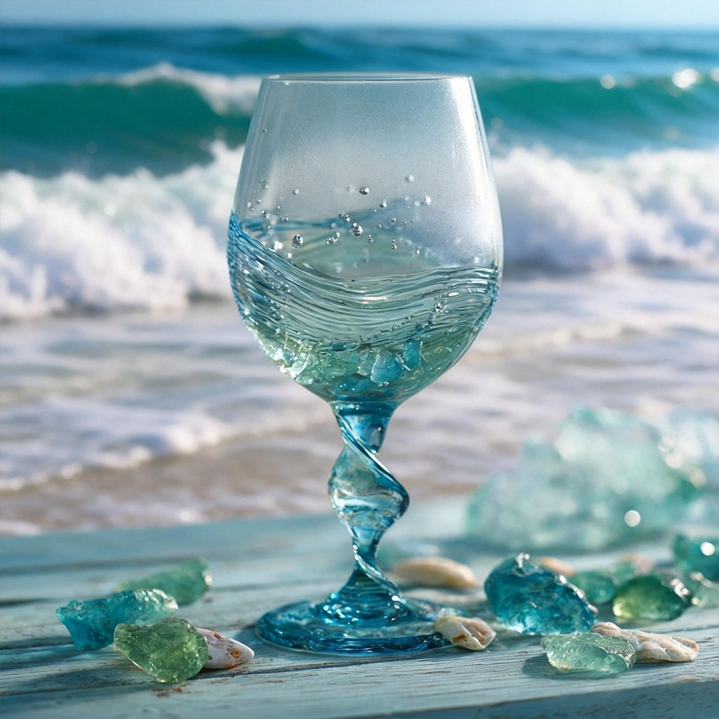 🌊✨ Handcrafted Ocean Wave Crystal Stemware – Sip the Serenity of the Sea 🥂💙 Perfect Gift for Every Celebration! 🎁