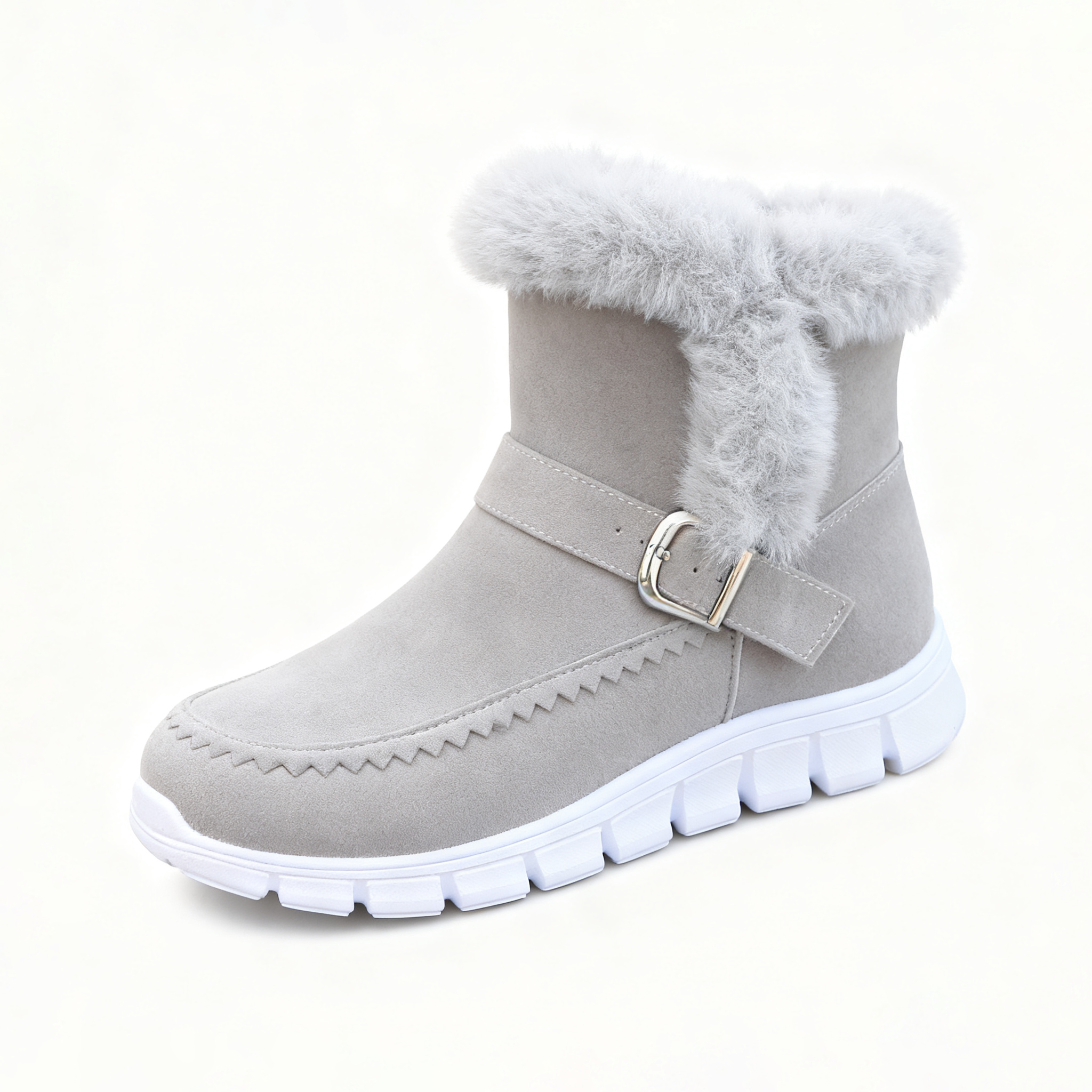 Winter Classic Warm Ankle Snow Booties with Fur Lining for Women
