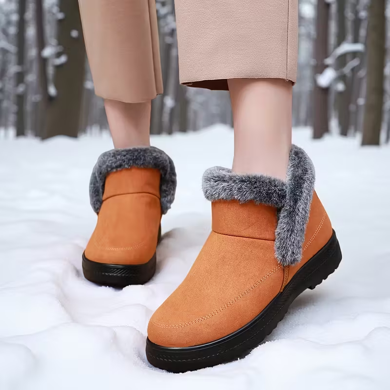 Women’s Cozy Insulated Ankle Booties, Fleece and Thickened Outdoor Leisure Booties