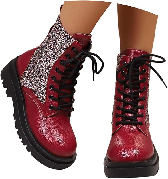 (⏳NOW ON: 50% OFF Sale! 🔥)New sequined laced Dr. Martens boots
