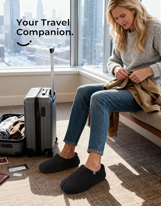 Women Memory Foam Loafer Slippers With Fuzzy Curly Fur And Cozy Fleece Lining