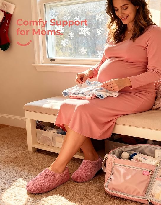 Women Memory Foam Loafer Slippers With Fuzzy Curly Fur And Cozy Fleece Lining