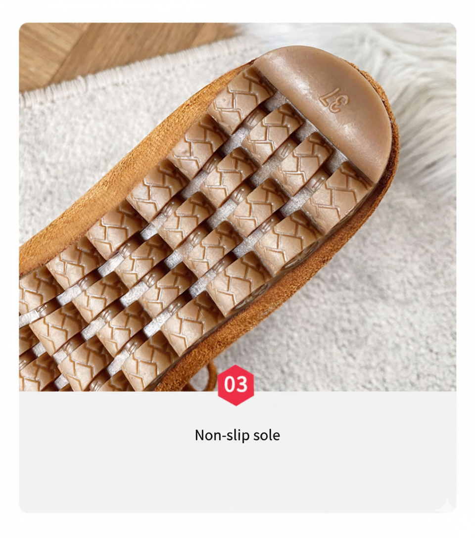 (⏳NOW ON: 60% OFF Sale! 🔥)Suede Moccasin Slippers Women's Warm Comfortable Low-Top Plush Slippers Slip-on Super Soft Winter Indoor Outdoor Flat Shoes Cosy Bow-Knot Loafers Slippers