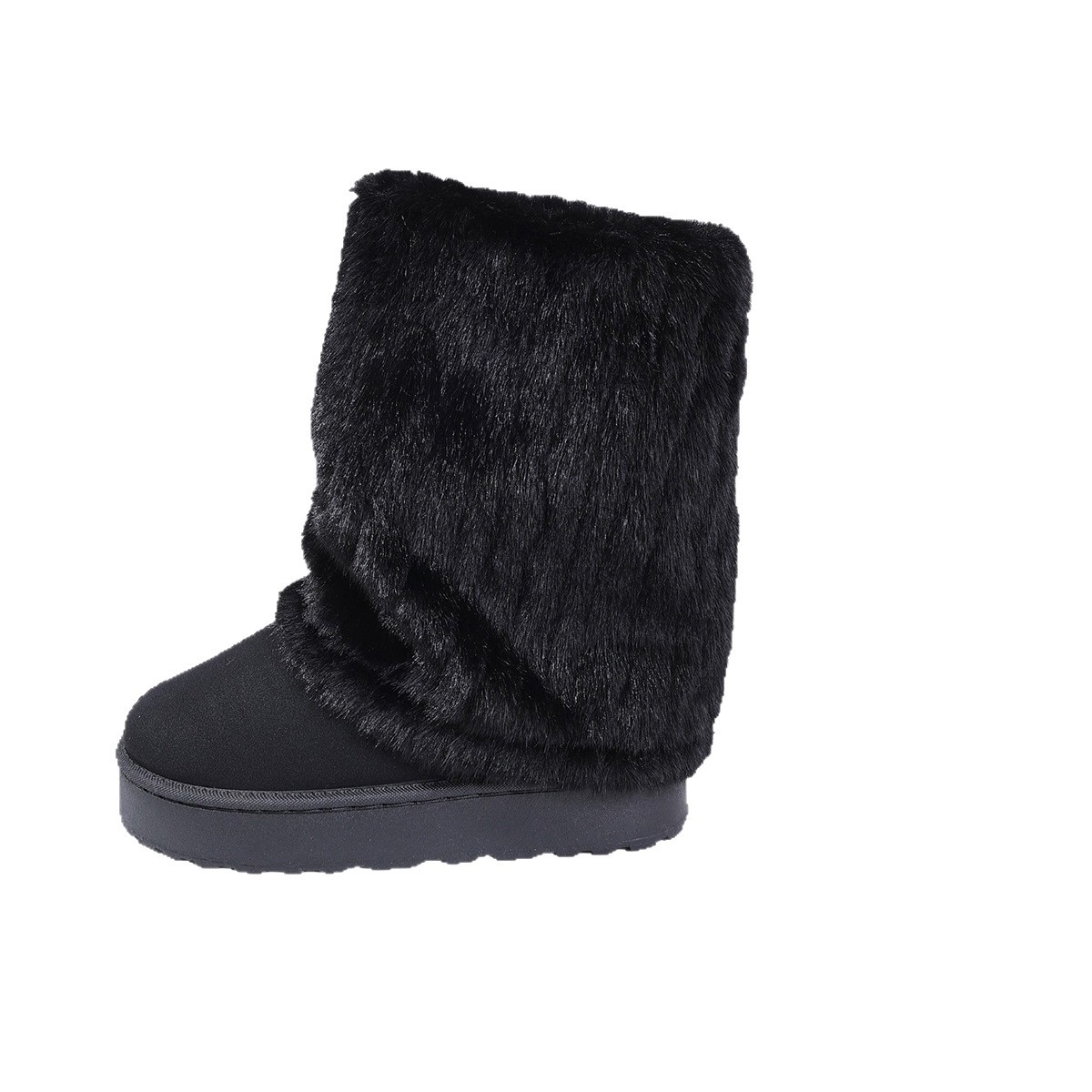 Fall Winter New Faux Fur Lined Mid-Calf Women’s Snow Boots