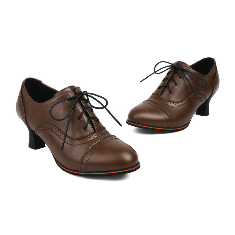 Vintage Wingtip Heels: Stylish Lace-Up Shoes for Everyday & Date Nights