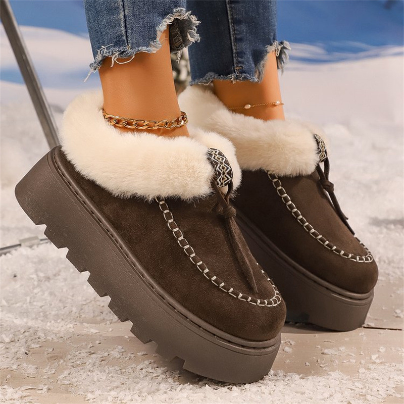 Winter New Thick-Soled Fleece-Lined Tassel Snow Boots