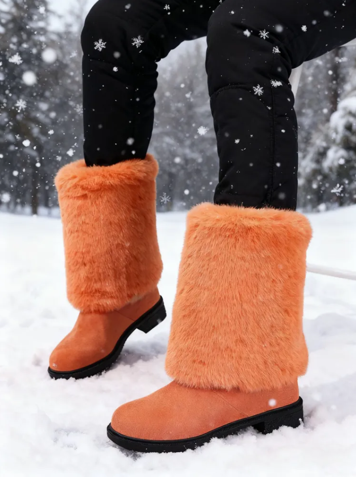 Long Faux Fur Cuff Winter Boots: Cozy & Vibrant Styles for Cold Days