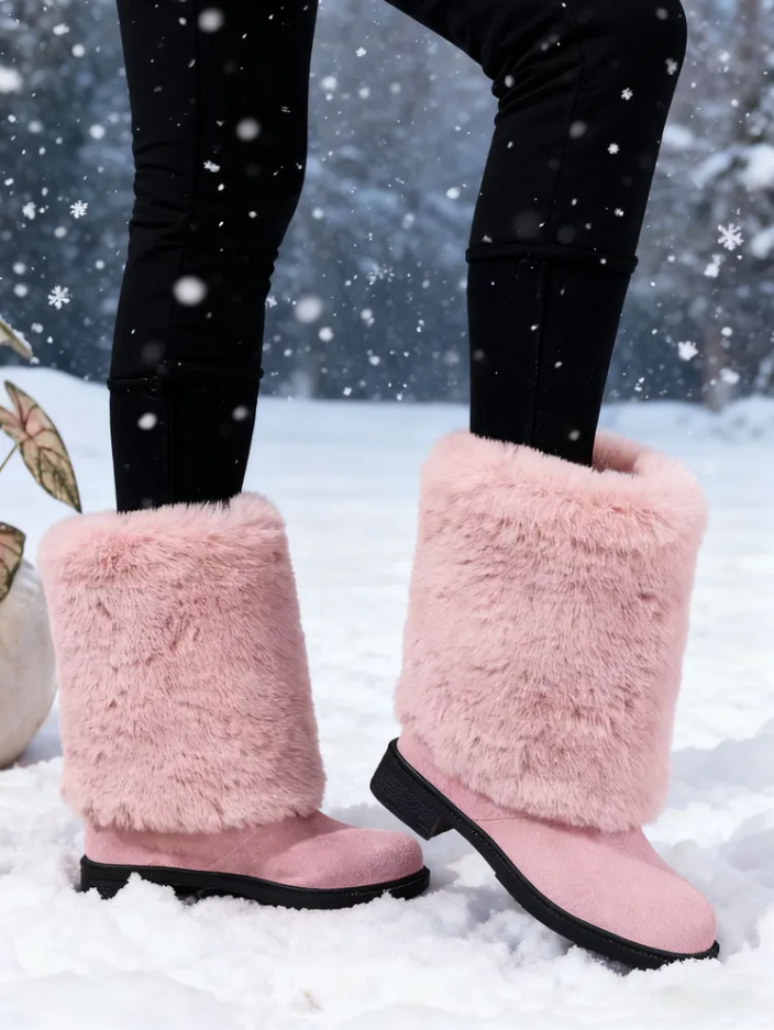 Long Faux Fur Cuff Winter Boots: Cozy & Vibrant Styles for Cold Days