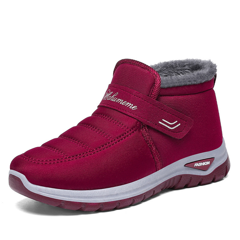 Women's Burgundy Warm Fleece-Lined Winter Sneakers