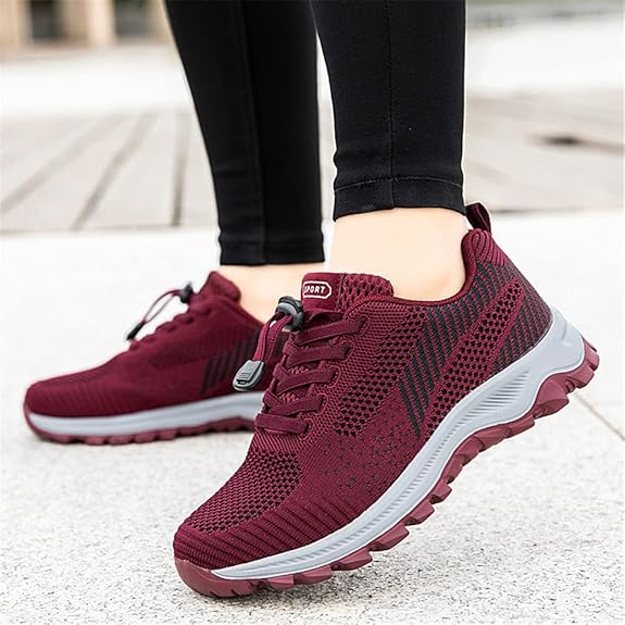 Women's Comfort Walking Shoes Non Slip Fitness Tennis Flats Casual Strap Sneakers