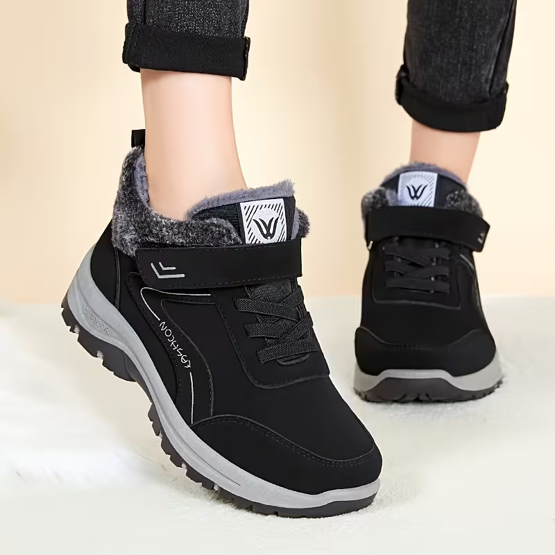 Womens Waterproof Snow Boots Ladies Ankle Faux Fur Lined Winter Warm Flat Shoes