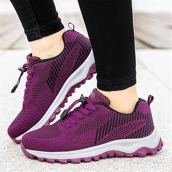 Women's Comfort Walking Shoes Non Slip Fitness Tennis Flats Casual Strap Sneakers