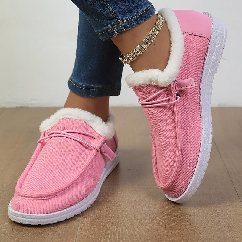 Women's Winter Warm Shoes Fleece Lined Boat Shoe Slip On Comfort Shoes Womens Lace Up Loafers Flats Shoes Women's Casual Shoes