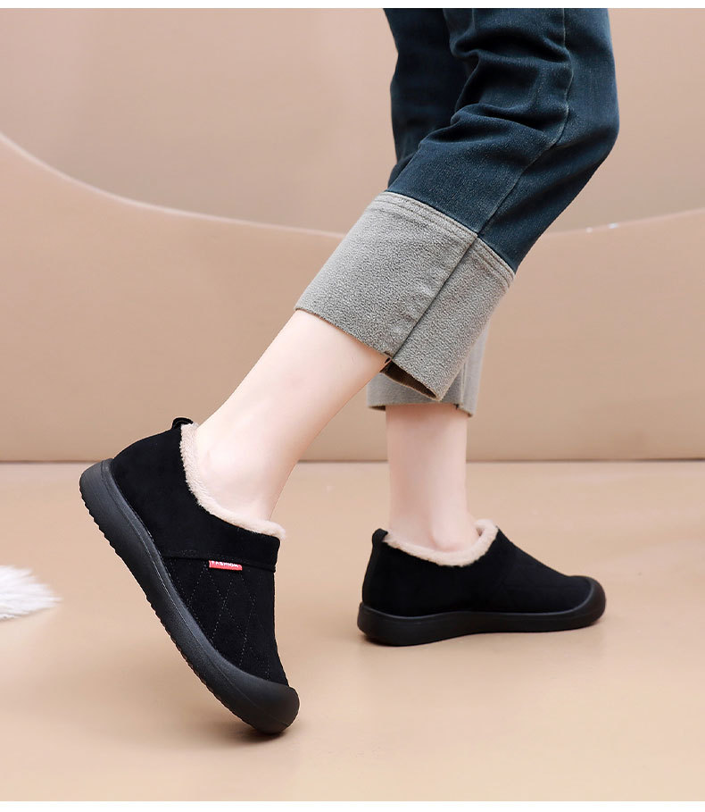 Women's Winter New Style Fleece and Thickened Warm Snow Boots with Comfortable Soft Soles, Easy to Wear and Versatile