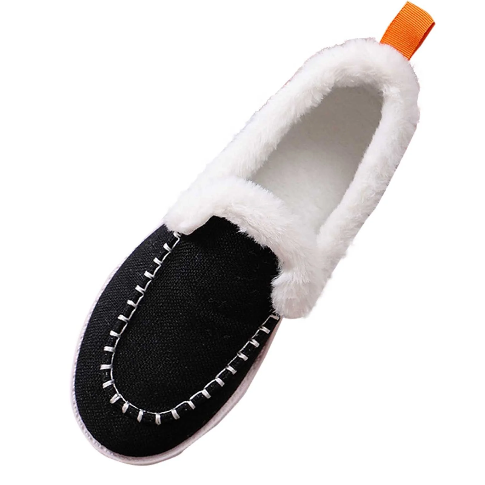 Loafer Slippers for Women Flat Heel Closed Toe Slip-on House Slides Women's Casual Indoor Outdoor Winter Warm Outerwear Plus Velvet Home Flat