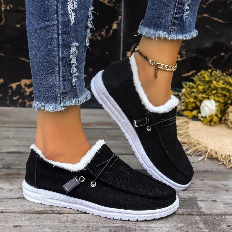 Women's Winter Warm Shoes Fleece Lined Boat Shoe Slip On Comfort Shoes Womens Lace Up Loafers Flats Shoes Women's Casual Shoes
