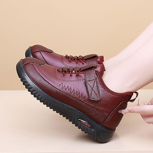 Waterproofs Boots Women's Boots Spring Autumn Winter Plus Velvet Non Slip Soft Sole Warm Cotton Shoes Comfortable Thickened All Middle And Elderly Mother Shoes Wide Fit Walking