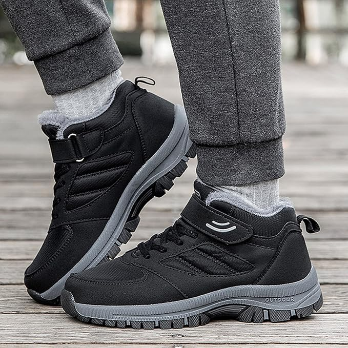 Snow Boots Womens Waterproof Fashion Winter Women Snow Boots Thick Soles Non Slip Solid Color Hook Loop for Warm and Comfort Wide Fit Walking Shoes Women Warm Faux Fur Lined Snow Boots