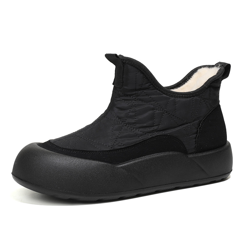 Snow Boots Women's Thick Warm Lined Cotton Shoes Heel Pad Silicone