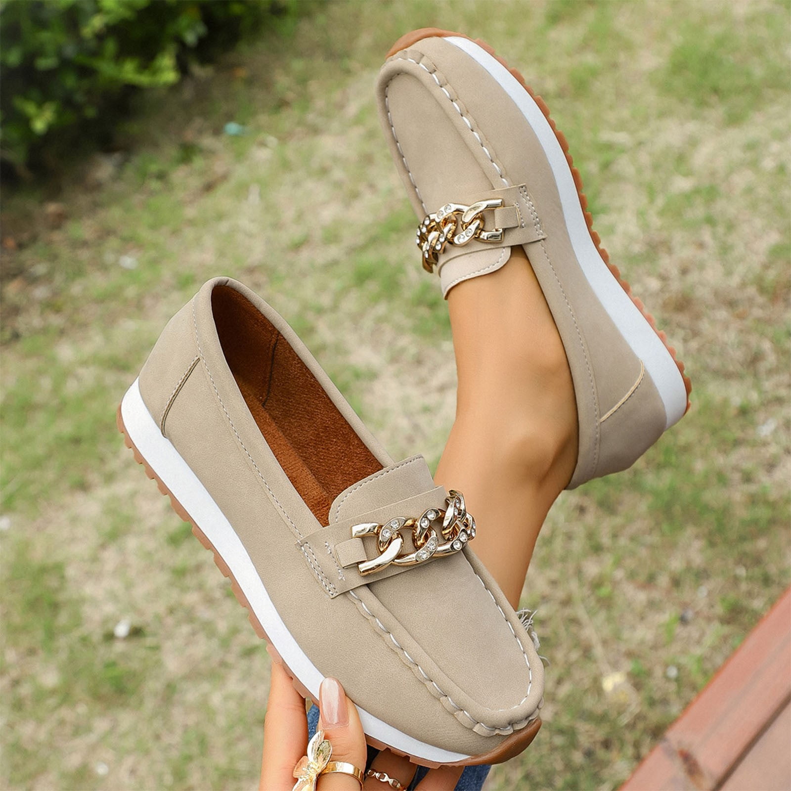 Wowcloth Slip-On Loafers for Women &ndash; Lightweight Low-Cut Flat Casual Shoes for Summer, Easy Wear Comfortable Daily Walking & Leisure Activities