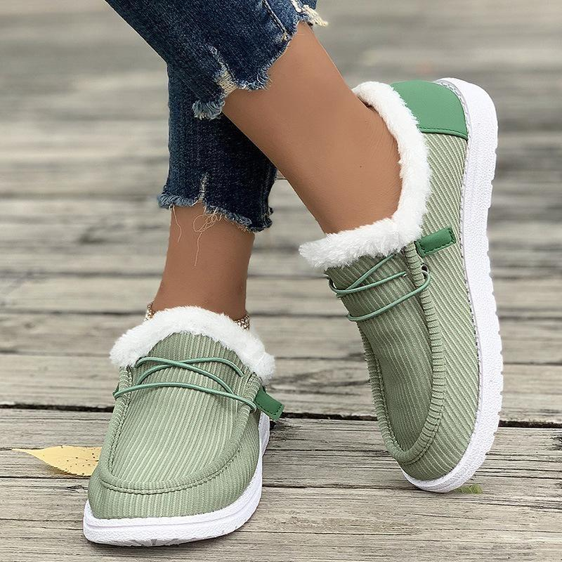 Women's Winter Warm Shoes Fleece Lined Boat Shoe Slip On Comfort Shoes Womens Lace Up Loafers Flats Shoes Women's Casual Shoes