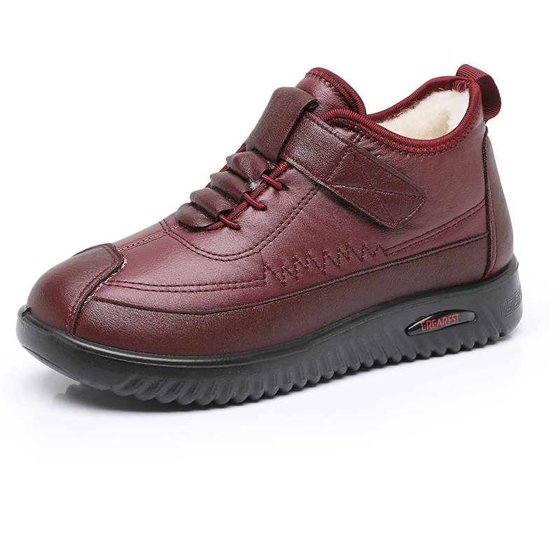 Waterproofs Boots Women's Boots Spring Autumn Winter Plus Velvet Non Slip Soft Sole Warm Cotton Shoes Comfortable Thickened All Middle And Elderly Mother Shoes Wide Fit Walking