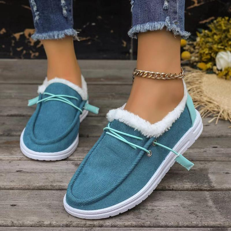 Women's Winter Warm Shoes Fleece Lined Boat Shoe Slip On Comfort Shoes Womens Lace Up Loafers Flats Shoes Women's Casual Shoes