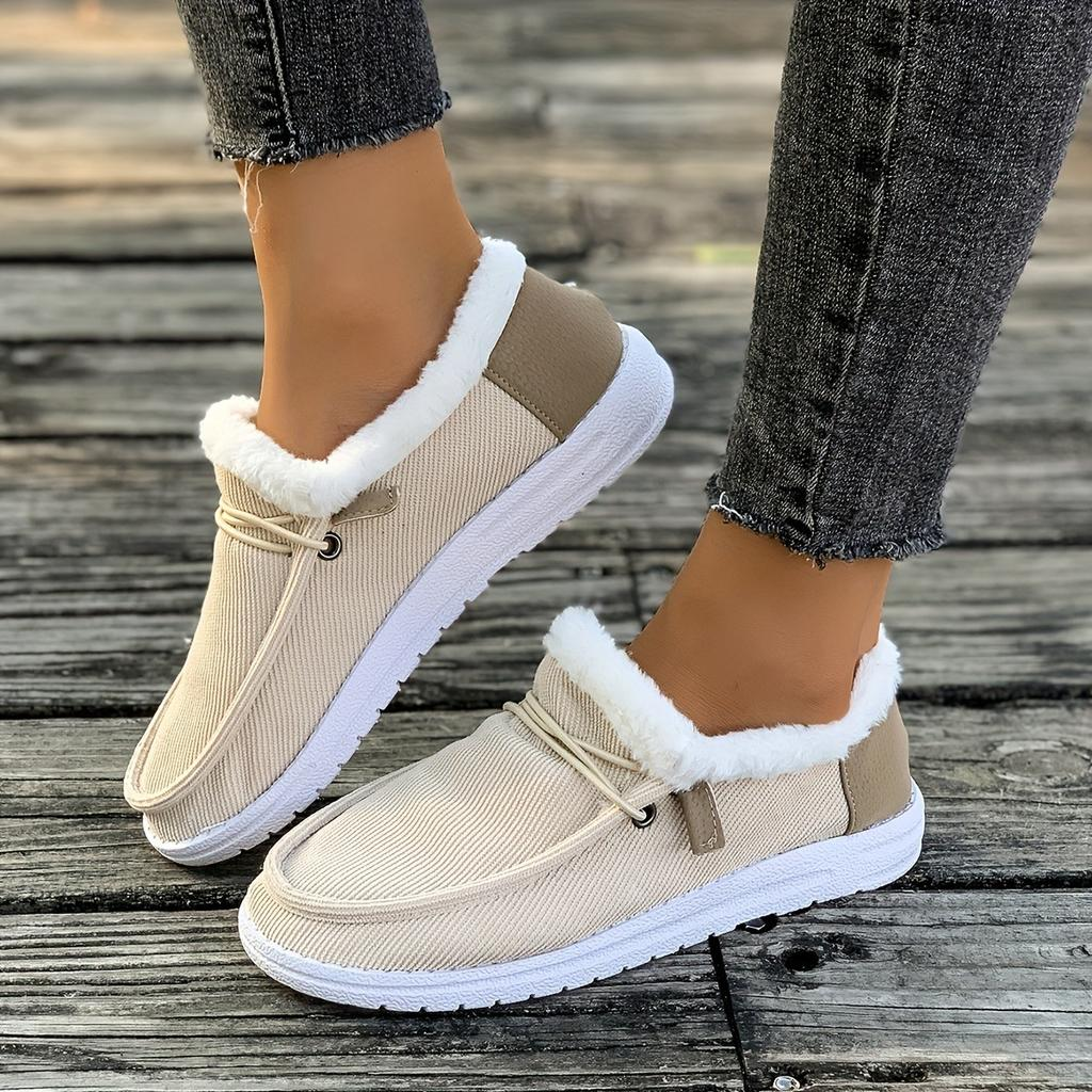 Women's Winter Warm Shoes Fleece Lined Boat Shoe Slip On Comfort Shoes Womens Lace Up Loafers Flats Shoes Women's Casual Shoes