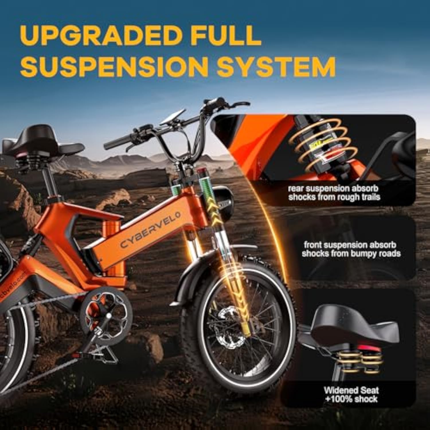 1000W (2000W peak) adult folding electric bicycle, 35 mph top speed with 100-mile range