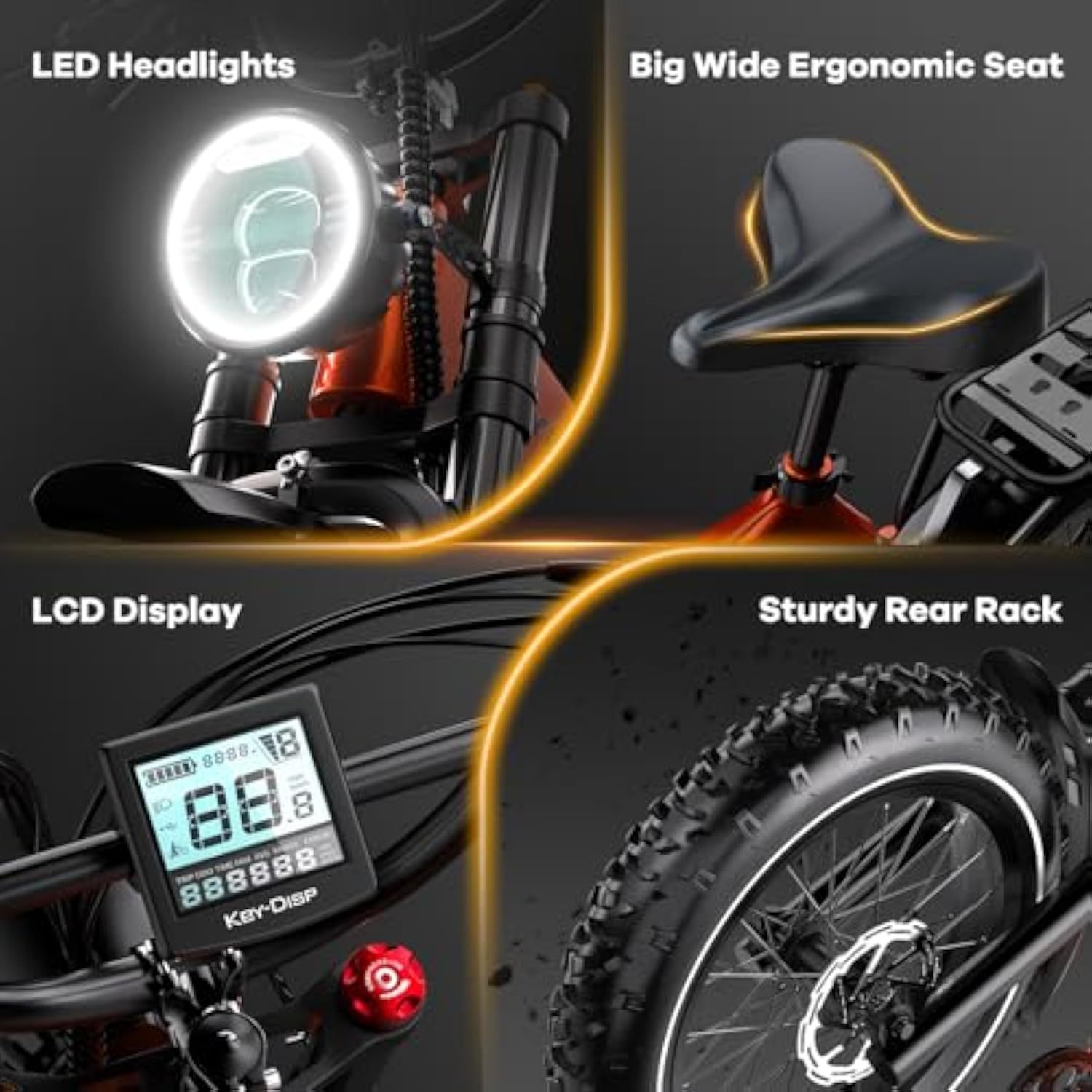 1000W (2000W peak) adult folding electric bicycle, 35 mph top speed with 100-mile range