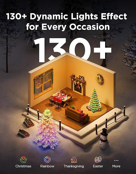 Christmas Express Delivery — Arrives in 7 Days  Smart Christmas Lights: 99ft 300 RGBWIC LEDs with Voice & App Control