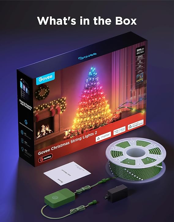 Christmas Express Delivery — Arrives in 7 Days  Smart Christmas Lights: 99ft 300 RGBWIC LEDs with Voice & App Control