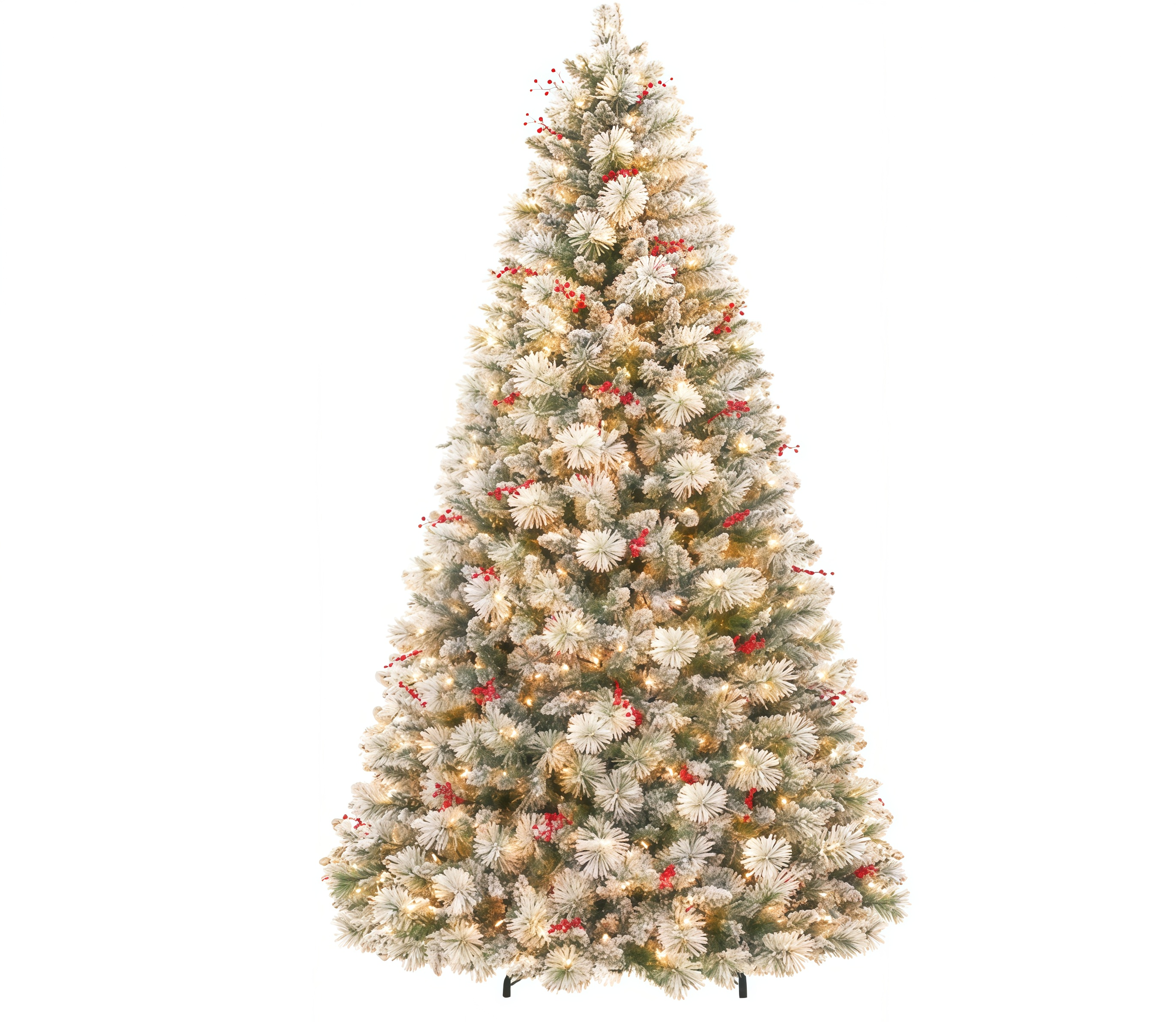 Christmas Express Delivery — Arrives in 7 Days  Hykolity 7.5 ft Snow Flocked Christmas Tree with 450 Warm White Lights