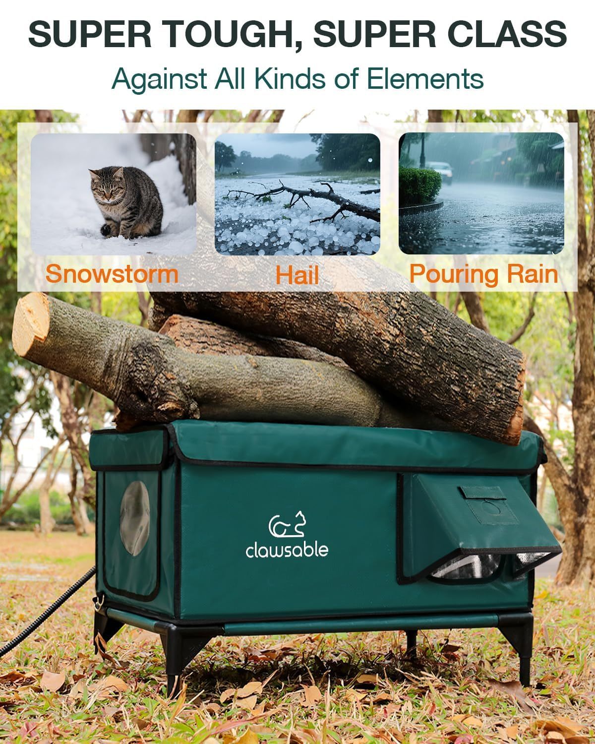Heated Insulated Cat Shelter for Outdoors - 100% Waterproof, Safe Exit | Large Desert Camo【Overseas Clearance, Ends in 72 Hours】