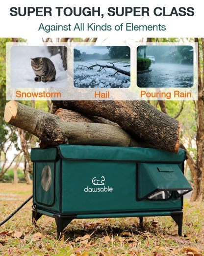 Heated Insulated Cat Shelter for Outdoors - 100% Waterproof, Safe Exit | Large Desert Camo【Overseas Clearance, Ends in 72 Hours】