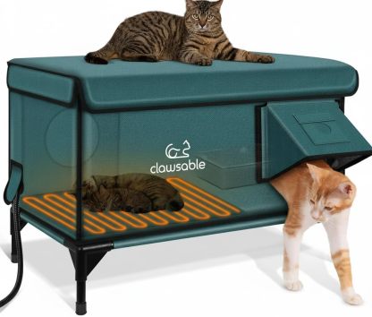 Heated Insulated Cat Shelter for Outdoors - 100% Waterproof, Safe Exit | Large Desert Camo【Overseas Clearance, Ends in 72 Hours】