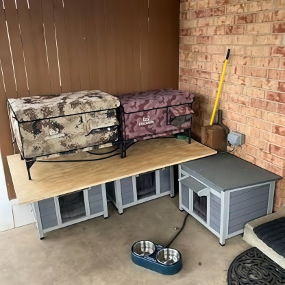 Heated Insulated Cat Shelter for Outdoors - 100% Waterproof, Safe Exit | Large Desert Camo【Overseas Clearance, Ends in 72 Hours】