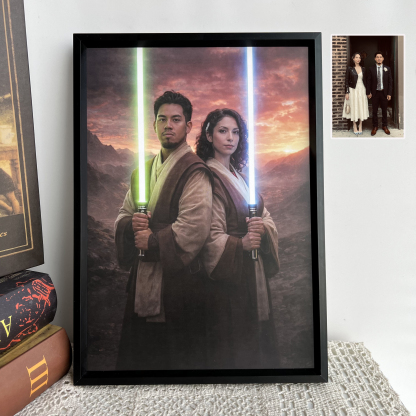 Custom Anime Couple Portrait, Galactic Couple Portrait Frame Gift 🌍