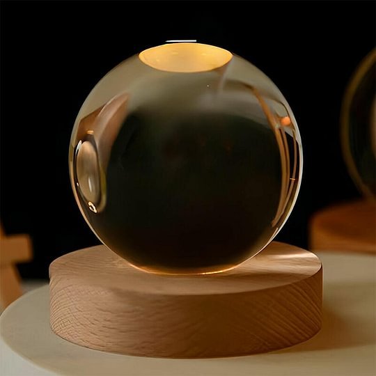 Personalized Moon Phase Crystal Ball Night Light Home Decor Couple Gift for Anniversary
