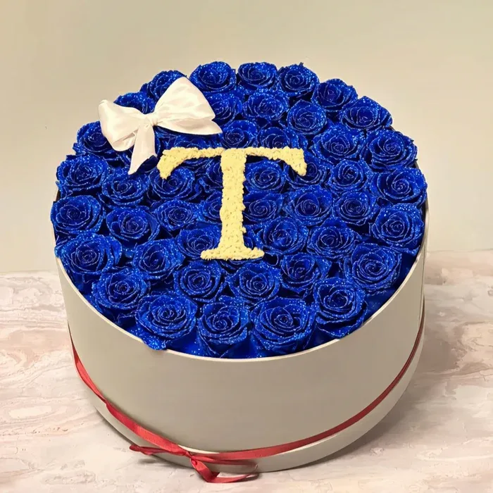 Glitter Rose Box With Initial Couple Gift