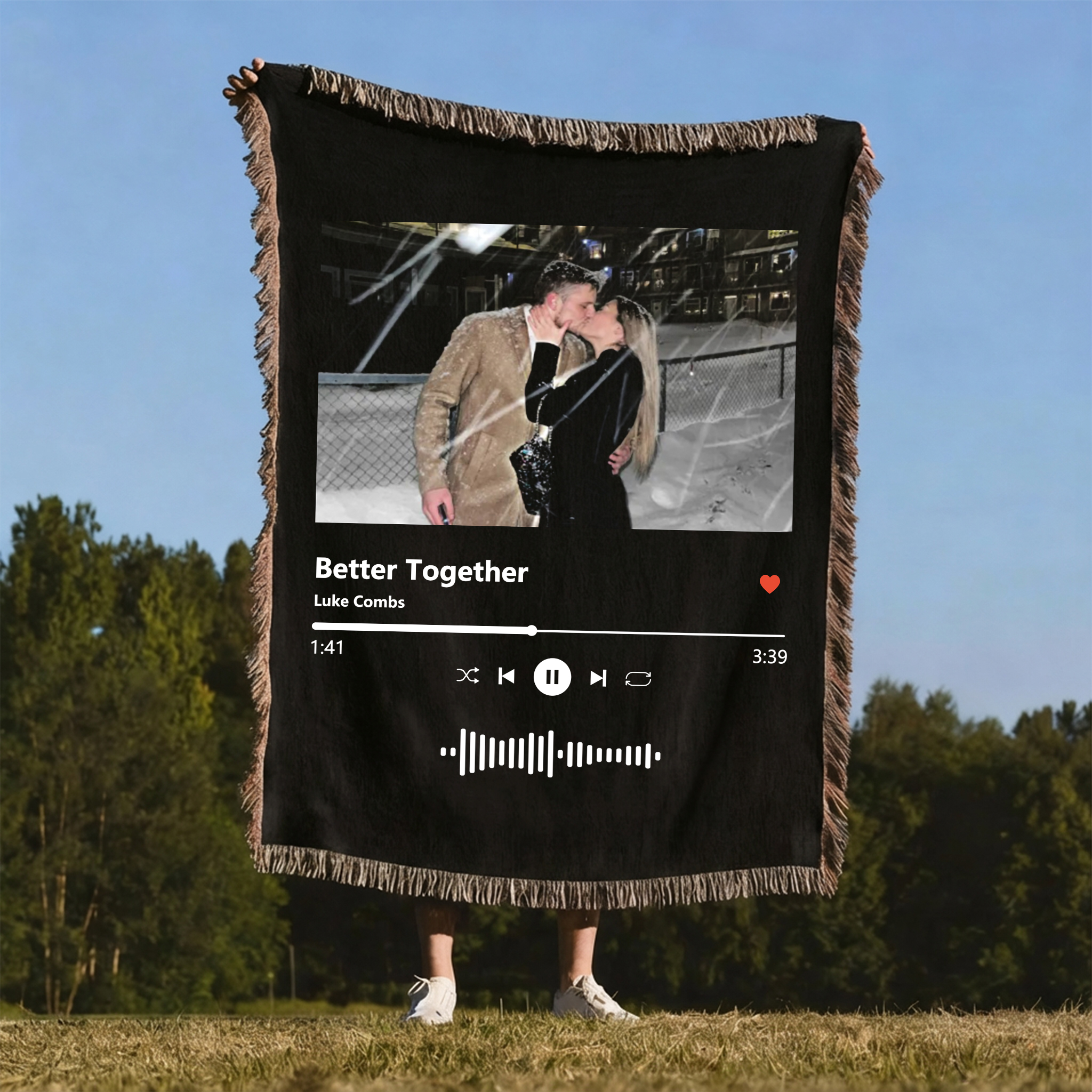 Custom Music Tassel Blanket, Photo Starlight Tassel Blanket