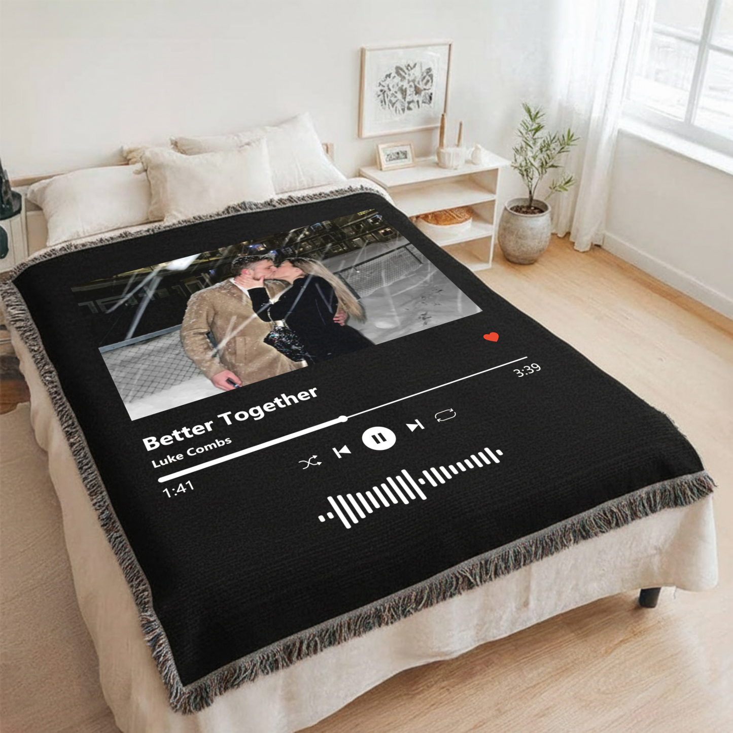 Custom Music Tassel Blanket, Photo Starlight Tassel Blanket