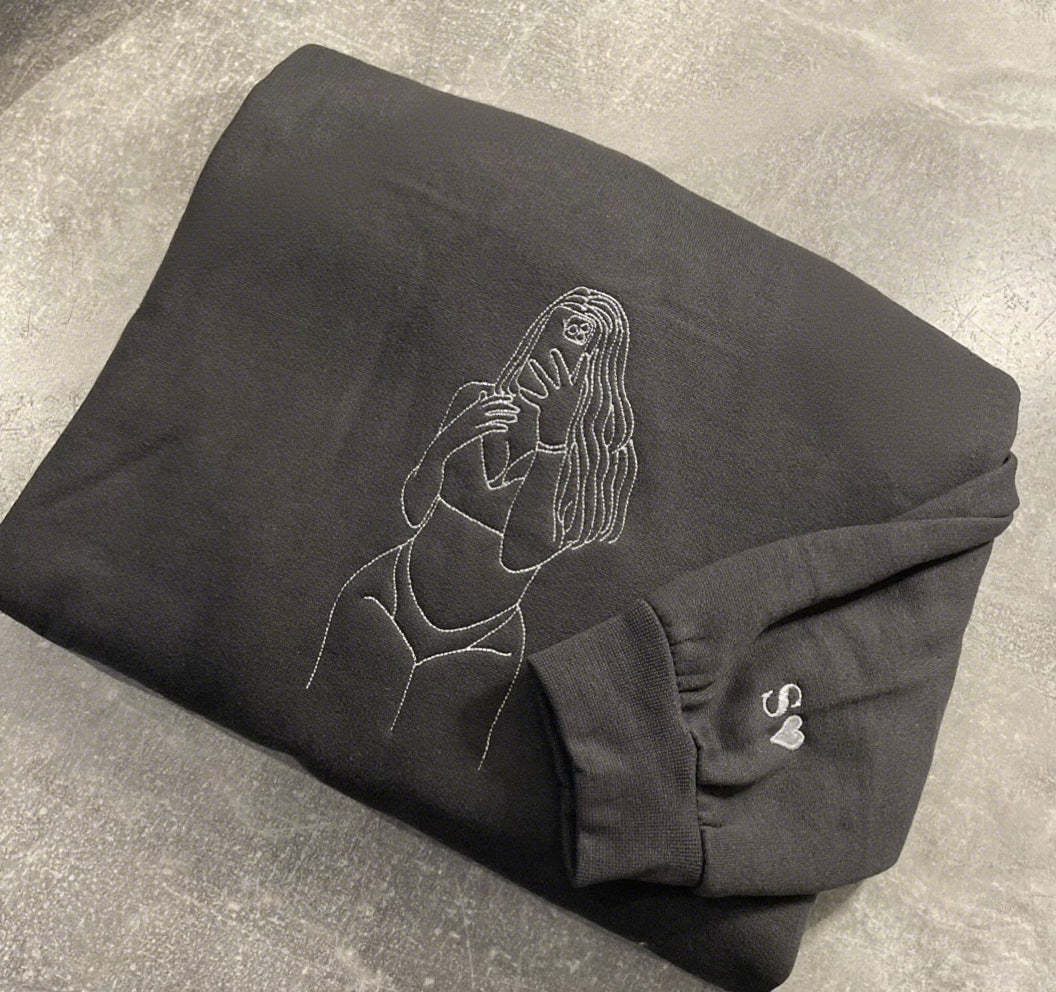 Custom Embroidered Spicy Portrait Sweatshirt, Personalized Couple Sweatshirt, Gift For Boyfriend