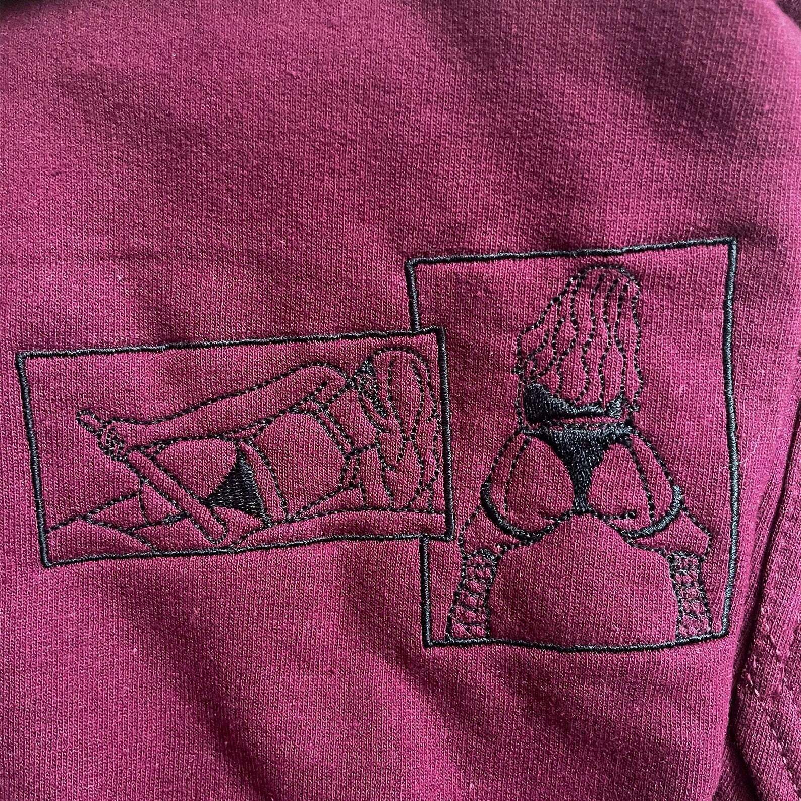 Custom Embroidered Spicy Portrait Sweatshirt, Personalized Couple Sweatshirt, Gift For Boyfriend