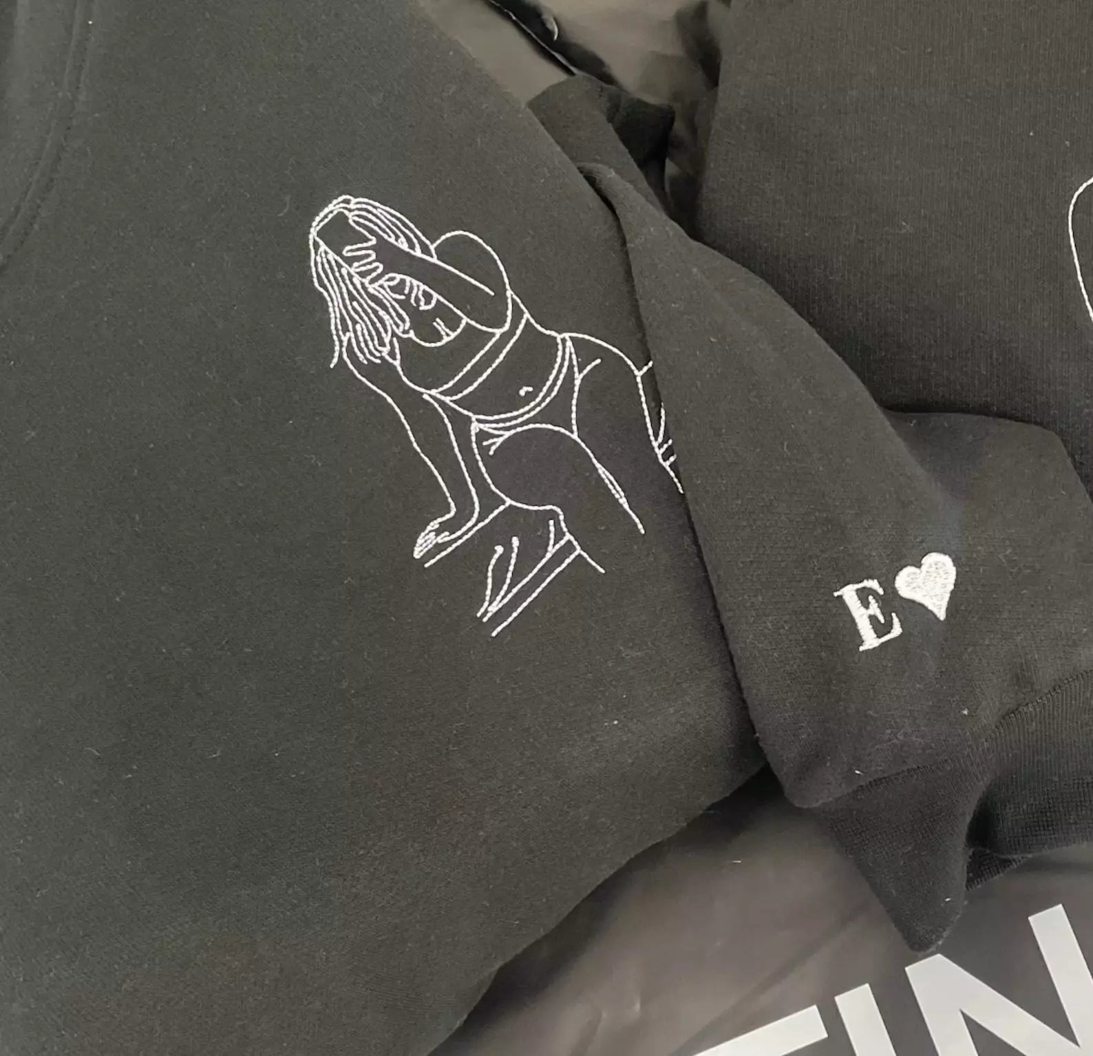 Custom Embroidered Spicy Portrait Sweatshirt, Personalized Couple Sweatshirt, Gift For Boyfriend